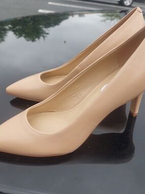 Marc Fisher Beige Pointed-Toe Pumps